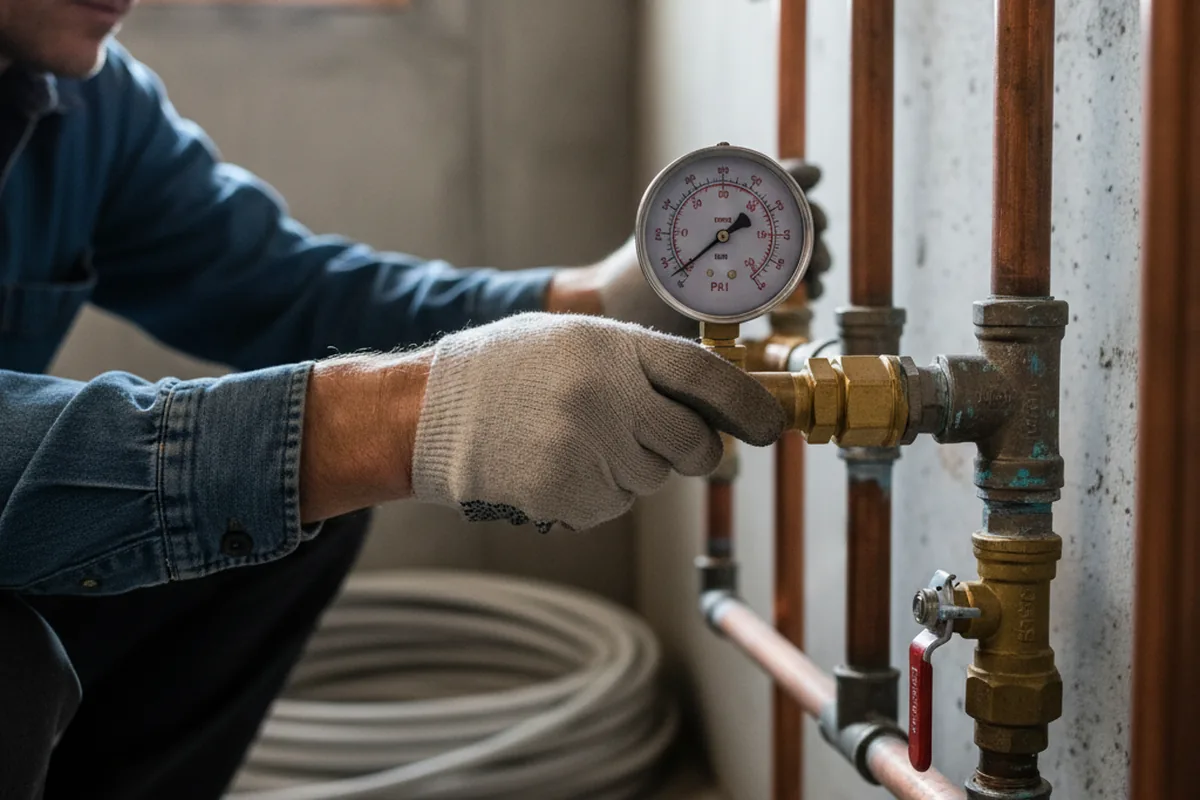 Pressure testing a repaired line during Water Line Repair in Mosier